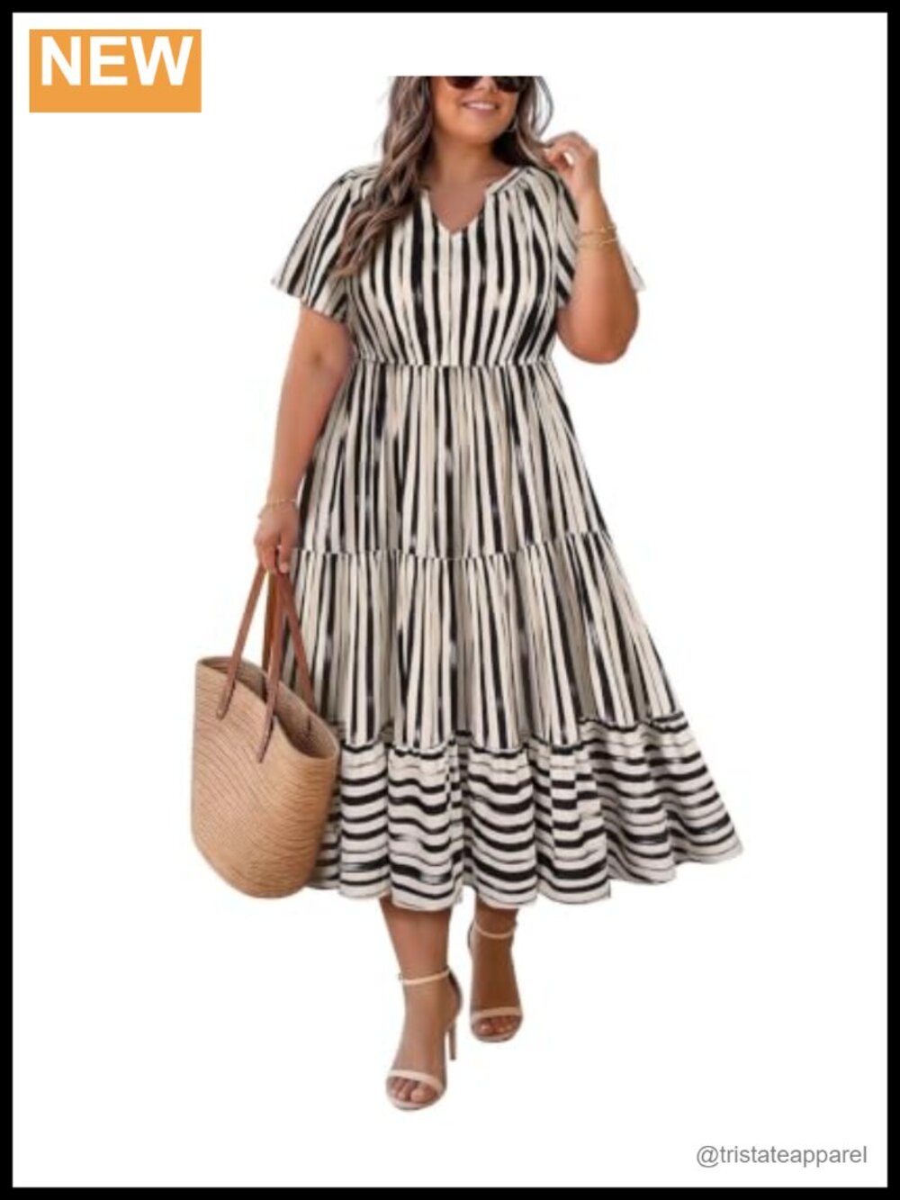 Plus Size Maxi Dress Boho V Neck Short Sleeve Beach Flowy Tiered